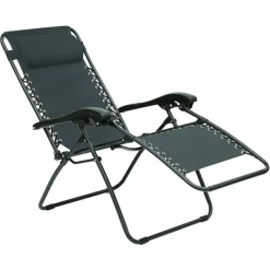 Living Accents Black/Gray Steel 1-Person Relaxer Chair 250 lbs. Capacity
