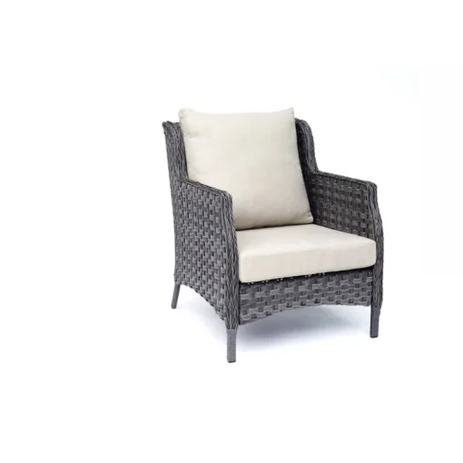 Living Accents Brookhaven 1 person Gray Steel Chair White (Pack of 2)