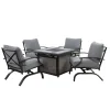 Living Accents Canzo 5 pc Black Fire Pit Set Gray