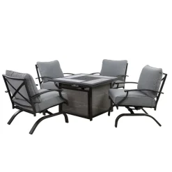 Living Accents Canzo 5 pc Black Fire Pit Set Gray