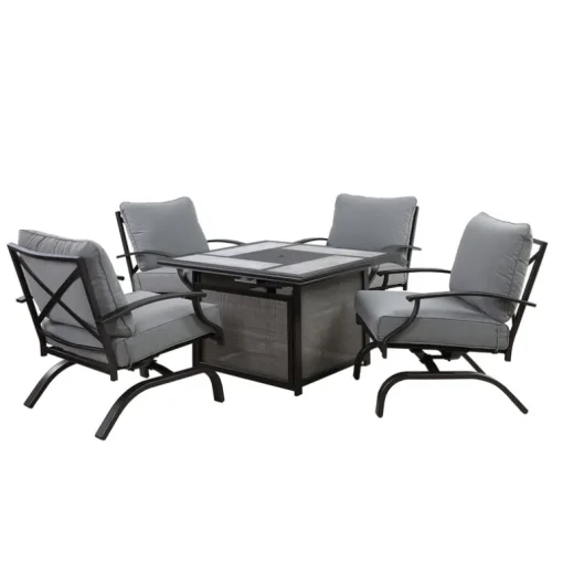 Living Accents Canzo 5 pc Black Fire Pit Set Gray