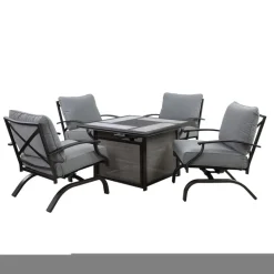 Living Accents Canzo 5 pc Black Fire Pit Set Gray
