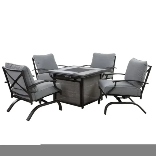Living Accents Canzo 5 pc Black Fire Pit Set Gray
