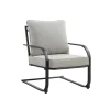 Living Accents Harbor Black Steel Frame X-Back Chair Gray (Pack of 4)