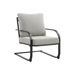Living Accents Harbor Black Steel Frame X-Back Chair Gray (Pack of 4)