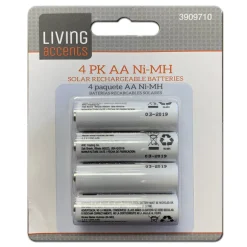 Living Accents NiMH AA 1.2 volt Solar Rechargeable Battery 4 pk