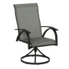 Living Accents Roscoe Black Steel Frame Sling Swivel Chair (Pack of 2)
