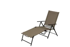 Living Accents Steel Sling Chair and Ottoman Tan