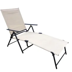 Living Accents Steel Sling Chair and Ottoman Tan