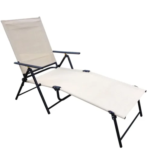 Living Accents Steel Sling Chair and Ottoman Tan