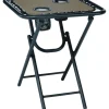 Living Accents Tan Square Oxford Fabric Bungee Side Table