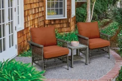 Living Accents Tudor 3 pc Brown Steel Chat Set Burnt Orange