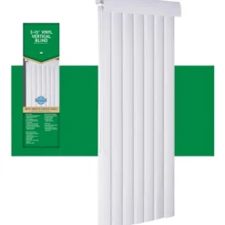 Living Accents Vinyl 3-1/2 in. Blinds 78 in. W x 84 in. H Alabaster (Pack of 2)