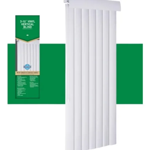 Living Accents Vinyl 3-1/2 in. Blinds 78 in. W x 84 in. H Alabaster (Pack of 2)