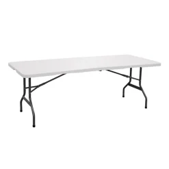 Living Accents White Steel Rectangular Fold-In-Half Table 500 lbs. Capacity 72 L x 30 W in.