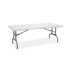 Living Accents White Steel Rectangular Fold-In-Half Table 500 lbs. Capacity 72 L x 30 W in.