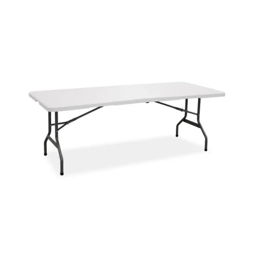 Living Accents White Steel Rectangular Fold-In-Half Table 500 lbs. Capacity 72 L x 30 W in.