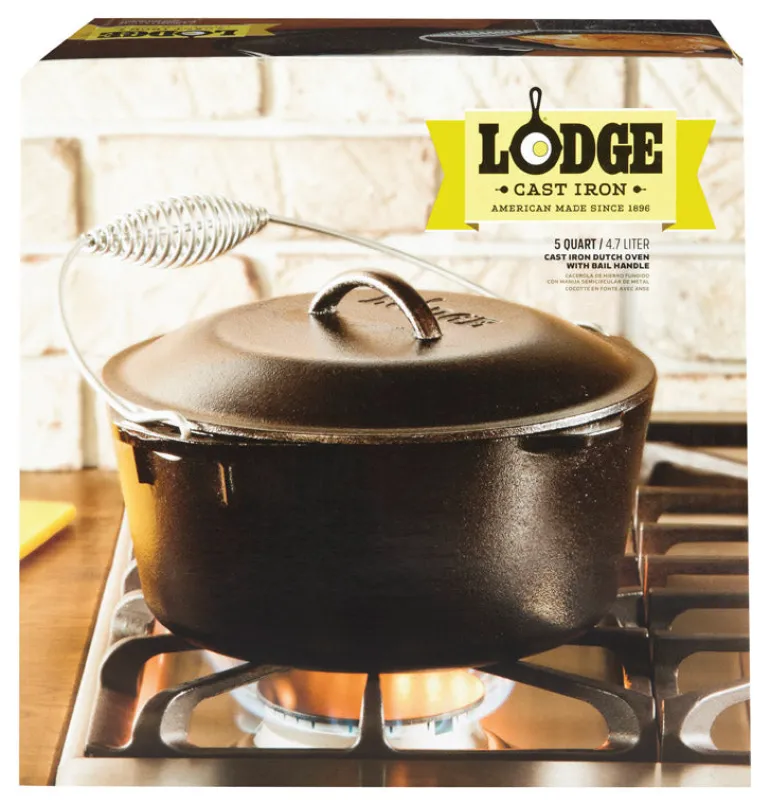 Lodge Cast Iron Dutch Oven 10 in. 5 qt Black