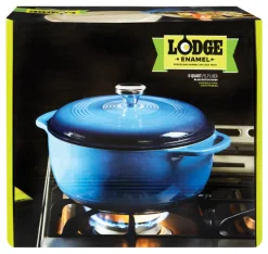 Lodge Logic Cast Iron Dutch Oven 10.5 in. 6 qt Blue