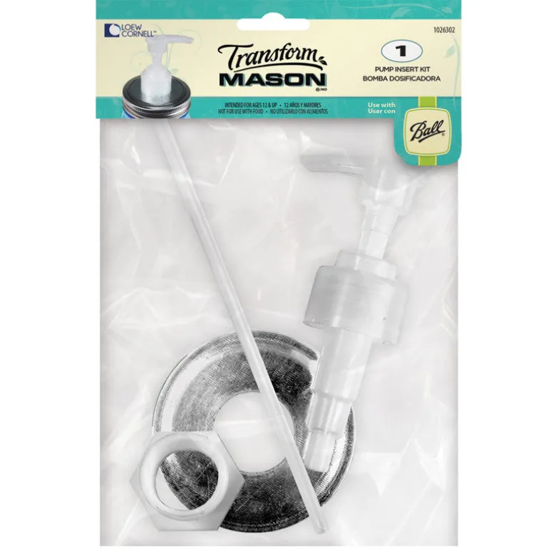Loew Cornell Transform Mason Regular Mouth Jar Soap Pump (Pack of 3)
