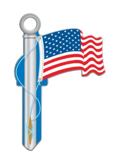 Lucky Line Key Shapes American Flag House Key Blank Double sided For Kwikset KW1/11 (Pack of 5)