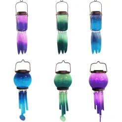 Luminous Garden Assorted Glass 17 in. Solar Ball and Jar Wind Chime (Pack of 24)