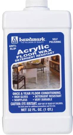Lundmark Acrylic High Gloss Floor Wax Liquid 32 oz. (Pack of 6)