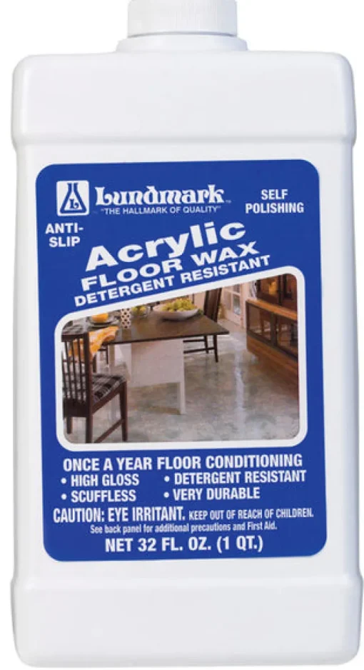 Lundmark Acrylic High Gloss Floor Wax Liquid 32 oz. (Pack of 6)