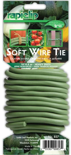 Luster Leaf 857 Green Heavy Duty Soft Wire Tie (Pack of 12)