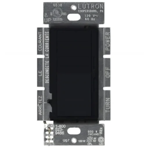 Lutron Diva Black 600 W 3-Way Dimmer Switch 1 pk