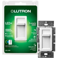Lutron Lumea White 150 W Slide Dimmer Switch 1 pk