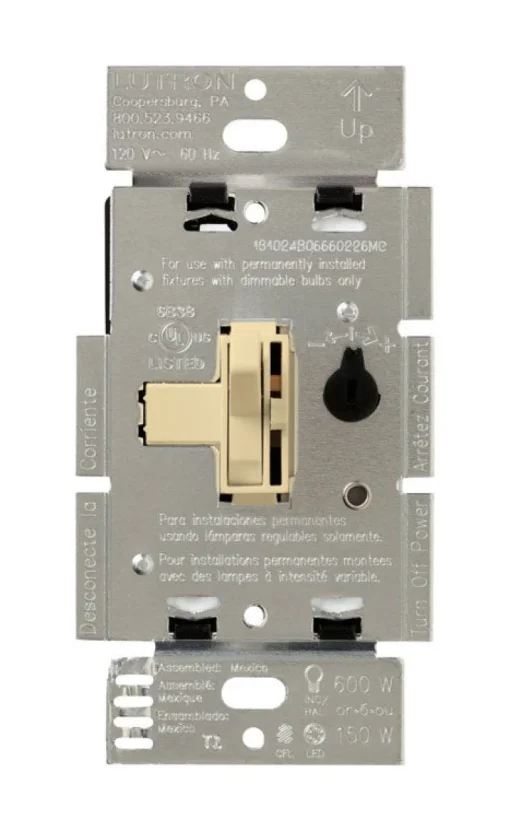Lutron Toggler Ivory 150 W 3-Way Dimmer Switch 1 pk