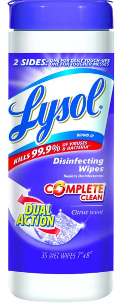 Lysol Dual Action Citrus Scent Antibacterial Disinfectant 35 ct 1 pk
