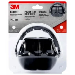 3M 25 dB Soft Foam Folding Earmuffs Black 1 pair (Pack of 5)