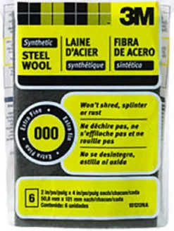 3M 000 Grade Very Fine Steel Wool Pad 6 pk (Pack of 6)