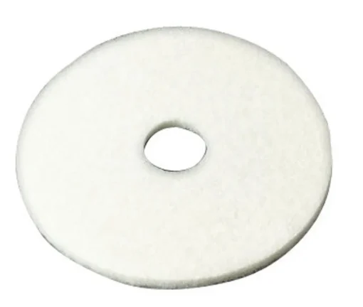 3M 20 in. Dia. Non-Woven Natural/Polyester Fiber Floor Polishing Pad White (Pack of 5)