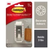 3M Command 3-1/8 In. L Brushed Nickel Metal Medium Modern Reflections Bath Coat/Hat Hook 3 Lb. Capacity