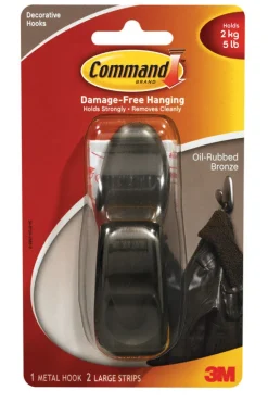 3M Command 4-1/8 in. L Oil Rubbed Bronze Metal Large Forever Classic Coat/Hat Hook 5 lb. cap. 1 pk