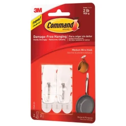 3M Command Medium Plastic Wire Hooks 2.17 in. L 2 pk