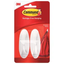 3M Command Medium Plastic Hook 3-1/8 in. L 2 pk (Pack of 6)
