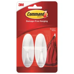 3M Command Medium Plastic Hook 3-1/8 in. L 2 pk (Pack of 6)