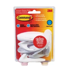 3M Command Medium Plastic Hook 3-1/8 in. L 6 pk (Pack of 2)