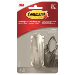 3M Command Medium Plastic Hook 3-1/8 in. L 1 pk (Pack of 4)