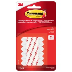 3M Command Mini Foam Adhesive Strips .5 in. L 12 pk