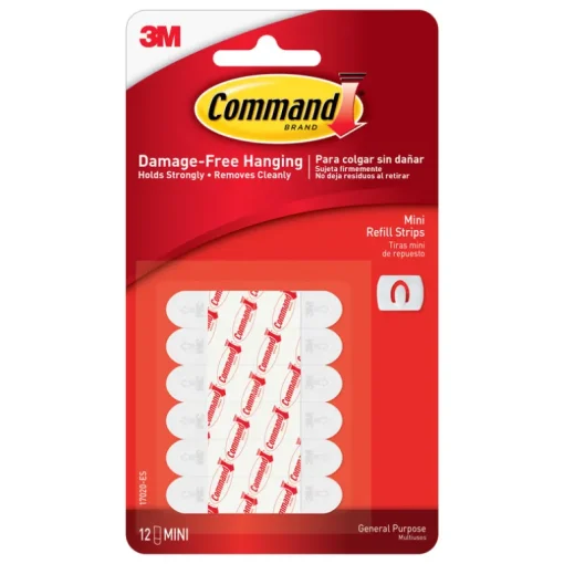3M Command Mini Foam Adhesive Strips .5 in. L 12 pk (Pack of 6)