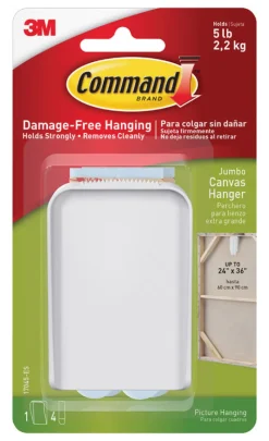 3M Command Plastic Coated White Canvas Picture Hanger 5 lb 1 pk