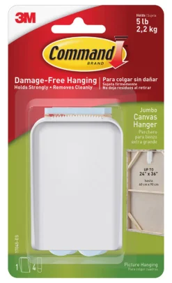 3M Command Plastic Coated White Canvas Picture Hanger 5 lb 1 pk