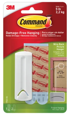 3M Command Plastic Coated White Plastic Wire Backed Picture Hanger 5 Lb. 1 Pk