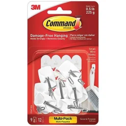 3M Command Small Plastic Hook 1-5/8 In. L 9 Pk