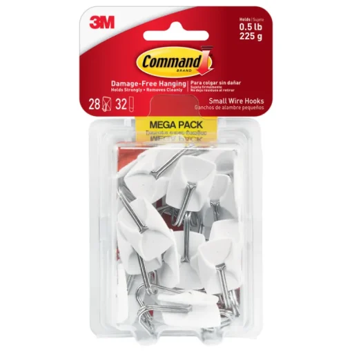 3M Command Small Plastic Hook 1-5/8 In. L 9 Pk